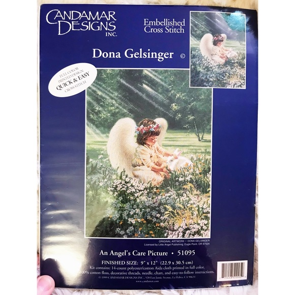 NWOT | Candamar Designs | “An Angel’s Care" Cross Stitch Kit |  Missing Thread - Picture 2 of 3